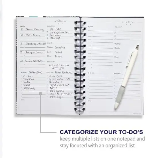 Kahootie Co. Kahootie Co Daily Planner For Your Busy Days 5.5"x8.5" Teal Diamonds (ITKDTD) image {8}