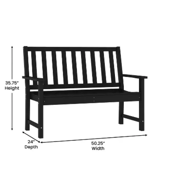 Merrick Lane All Weather Recycled HDPE Bench for Indoor and Outdoor Use image {3}