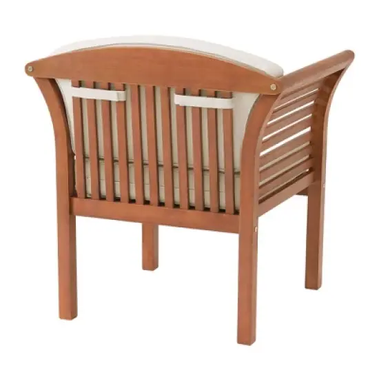 Stamford 3pc Eucalyptus Wood Outdoor Conversation Set with Chairs & Table - Natural - Alaterre Furniture image {6}