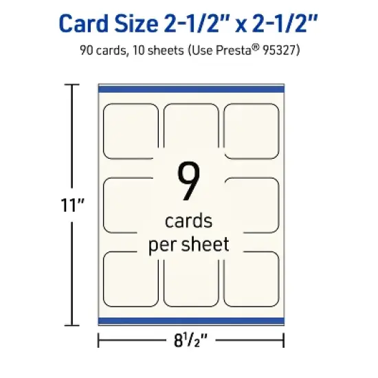 Avery 2-1/2" x 2-1/2" Rounded Corner Cards, Matte Ivory, 90ct image {4}