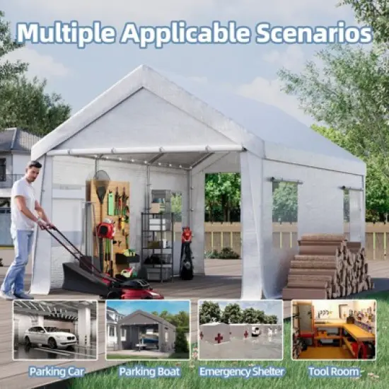 EROMMY 10 Ft X 20 Ft Car Canopy Portable Garage image {5}