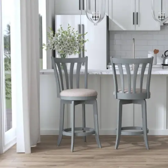 25.75" Savana Swivel Counter Height Barstool Blue (Wirebrush)/Cream - Hillsdale Furniture image {11}