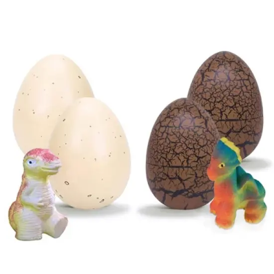 Class Collections Surprise Growing Dragon and Dinosaur Hatch Egg Kids Novelty Toy - Pack of 4, Brown image {1}