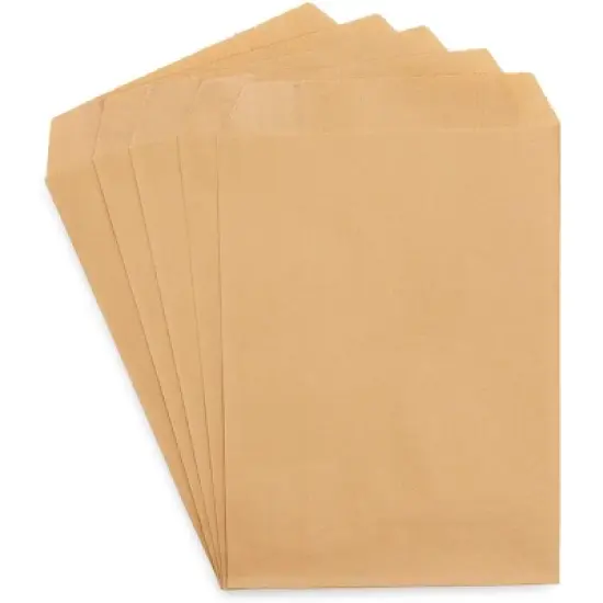 Blue Panda 200 Pack Greaseproof Flat Paper Bags, Treat, Gift (Brown, 7.5 x 5 In) image {6}