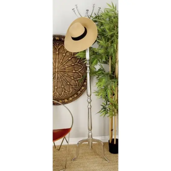 Traditional Iron Coat Rack Silver - Olivia & May image {1}