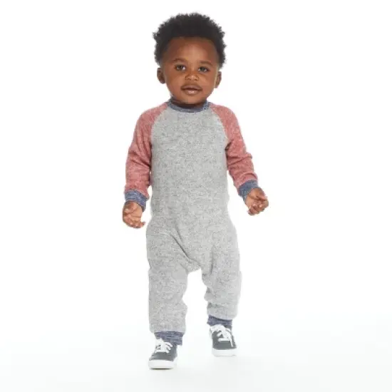 Andy & Evan Toddler Boys Colorblocked Hacci Romper Grey, Size 18-24 Months image {3}