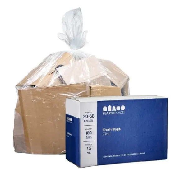 Plasticplace 20-30 Gallon Trash Bags, 1.5 Mil, 100 Count image {3}