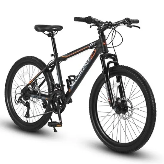 YONWAY 24 Inch Mountain Bike, 21 Speeds Mountain Bicycle with High Carbon Steel Frame, Dual Disc Brakes and Front Suspension for Adult & Teenagers image {8}
