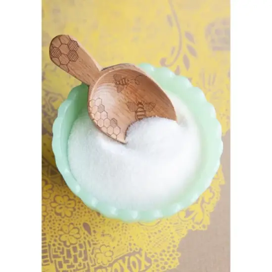 Talisman Designs Laser Etched Beechwood Mini Scoop, Honey Bee Collection image {1}