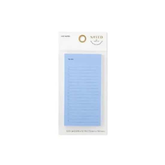 Noted by Post-it, Blue Lined Sticky Notepad: To Do List, 3x6 Inches, 100 Sheets, Uncoated Paper, Book Binding image {13}