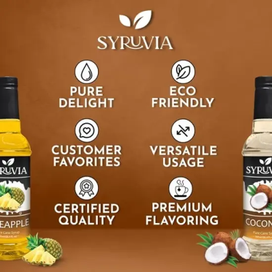 Syruvia Coffee Flavors Variety Pack: Pineapple & Coconut 25.4 fl oz Syrup image {4}
