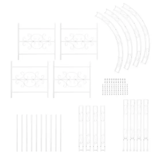 Evergreen Montebello Iron Garden Arbor, White- 53 x 84 x 23 Inches Fade and Weather Resistant Outdoor Decor image {4}