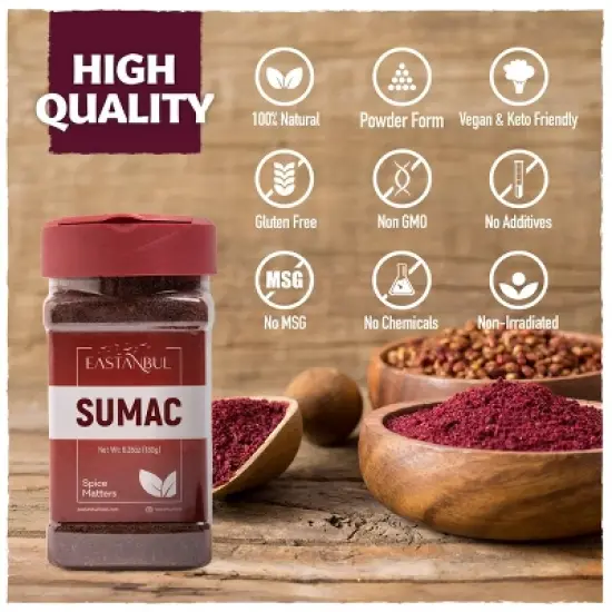 Eastanbul Ground Sumac Spice, Ground Sumac, Mediterranean Harvest Sumac, 6.4oz image {6}