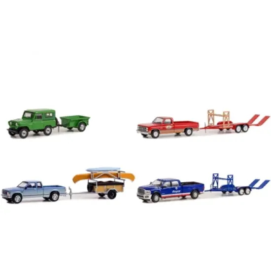 "Hitch & Tow" Set of 4 pieces Series 25 1/64 Diecast Model Cars by Greenlight image {1}