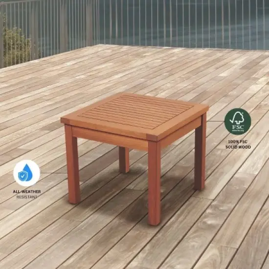 Amazonia Eucalyptus Square DaiLanh Outdoor Patio Coffee Table Teak Finish: All-Weather Design image {3}