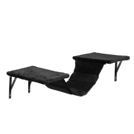 Kumasinova 5PCS Modern Cat Tree with Floating Shelves,Wall-Mounted Cat Tower with Scratching Post,Cat Tree Tower with Perches & Condo for Indoor,Black image {4}