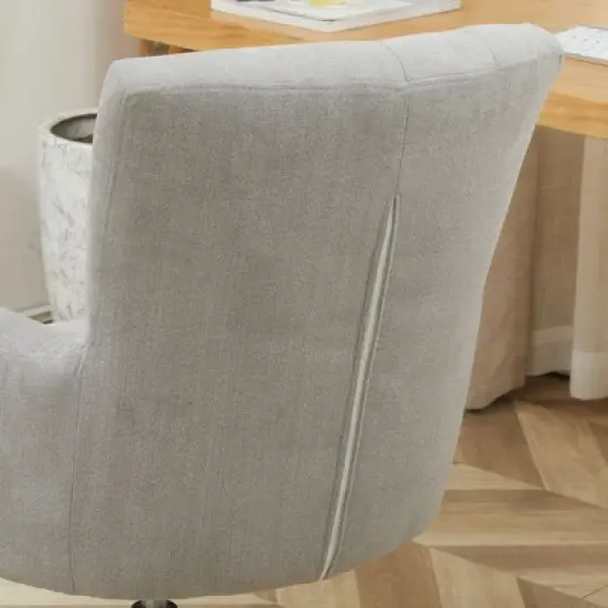 HOMCOM Mid Back Modern Home Office Chair with Tufted Button Design and Padded Armrests, Swivel Computer Desk Chair for Study Living Room Bedroom image {5}