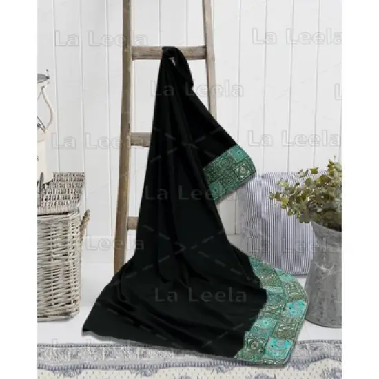 LA LEELA Men's Swimwear Cover Up Summer Pareo Sarong One Size Geometric Black image {4}