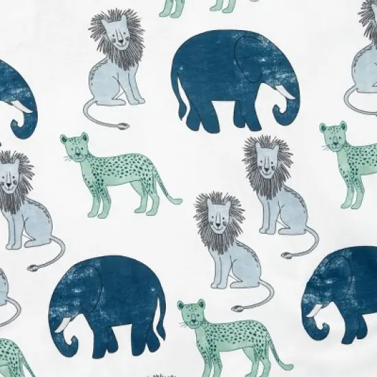 Little Planet by carter's Crib Sheet - Blue Animal image {2}