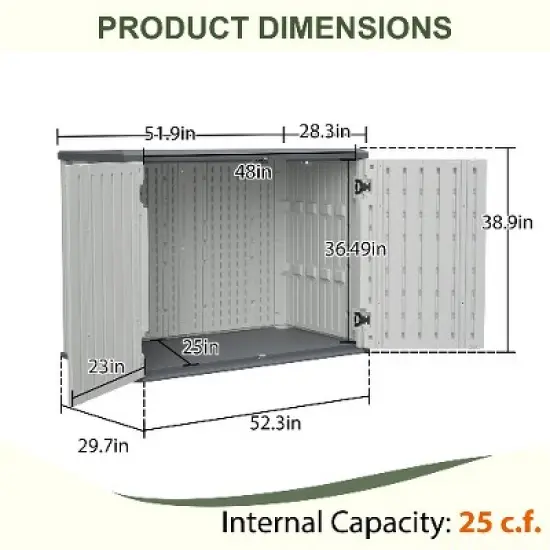 Lyngins Outdoor Storage Shed, All-Weather UV-Stabilized Outdoor Storage Box, Reinforced Double-Wall, Dual-Lock System, Patio Storage Box image {1}