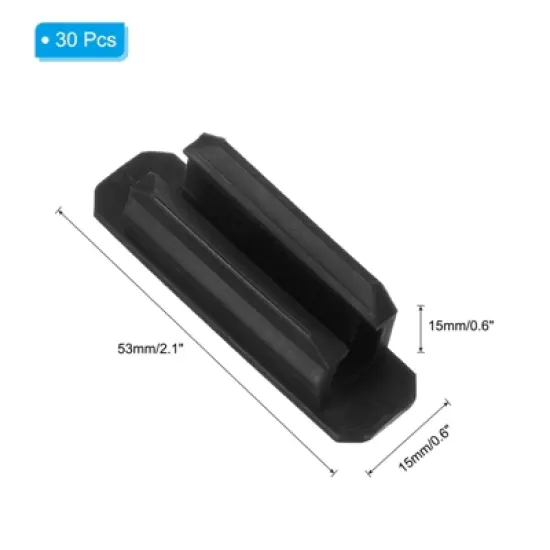 Unique Bargains Silicone Adhesive Backing Waterproof Classroom Desk Pen Holder 30 Pcs image {1}