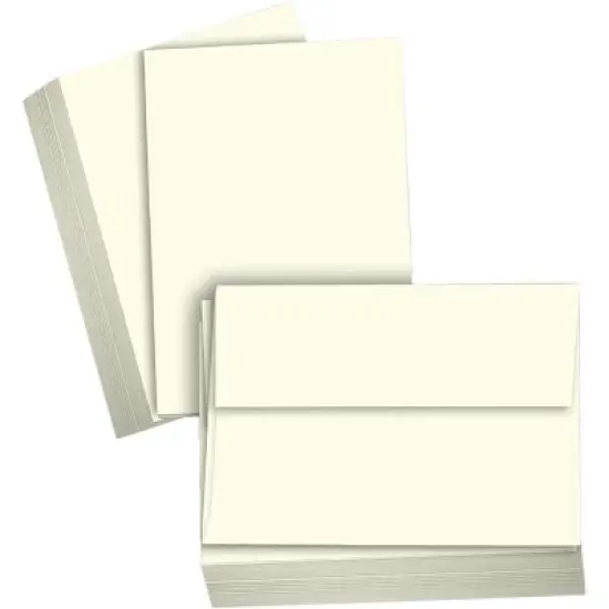 Hamilco Card Stock Blank Note Cards with Envelopes Flat 5" x 7" Cream Cardstock Paper 100lb Cover - 100 Pack image {7}