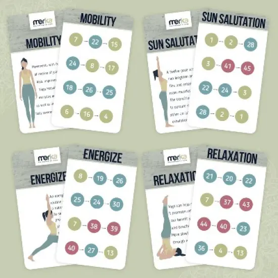 merka Yoga Poses Workout Cards - Positions and Exercises Made for Women, Beginners, Starters or Master,  Set of 50 FlashCards image {4}