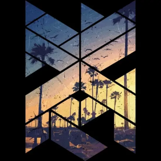 Women's Design By Humans Vintage Palm Beach Geometric By Magnussons Racerback Tank Top image {1}