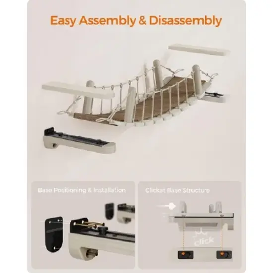 Feandrea Clickat Land - Cat Wall Furniture, Extremely Quick Assembly, Unlimited Expandability, Replaceable Module and Parts image {4}