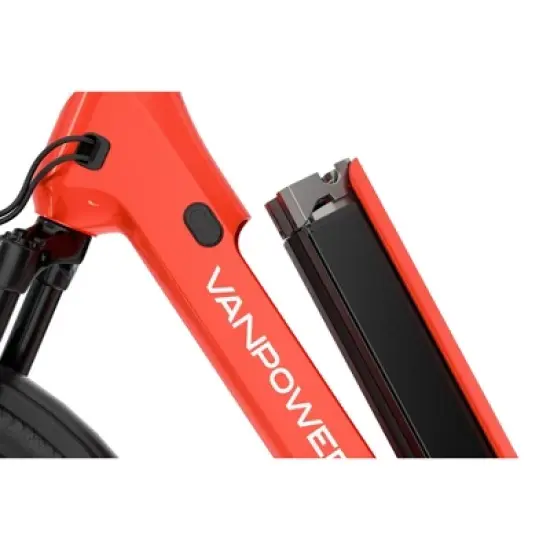 Vanpowers Adult UrbanGlide Ultra 2.27' Step-Through Large Frame Electric Bike - Red image {2}