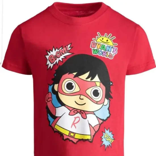 RYAN'S WORLD Red Titan Combo Panda 2 Pack T-Shirts Little Kid to Big Kid  image {1}