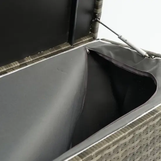 Akoasm 200 Gallon Outdoor Storage Deck Box with Lid For Outdoor Cushions-Grey image {2}