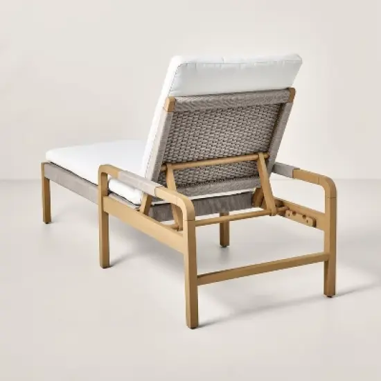 Wood & Rope Outdoor Patio Adjustable Chaise Lounge - Hearth & Hand&trade; with Magnolia: Pool Lounge Chair, Weather-Resistant image {3}