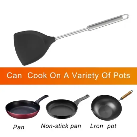 Unique Bargains Heat Resistant Non-scratch Non-Stick Silicone Turner image {3}