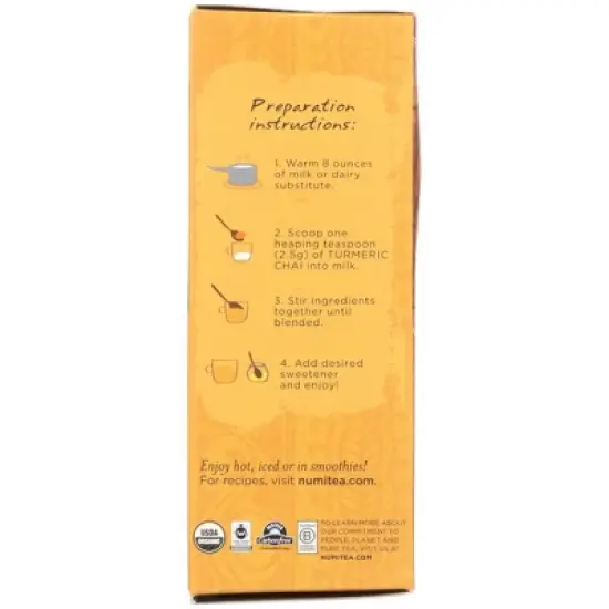Numi Turmeric Chai Golden Latte Tea - Case of 6/2.12 oz image {4}