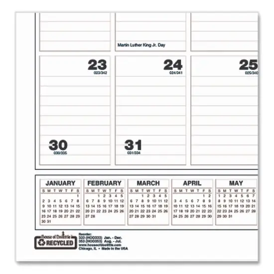 House of Doolittle Academic Year Bar Harbor Recycled Wirebound Monthly Wall Calendar 12-Month August 2025 to July 2026 White image {1}