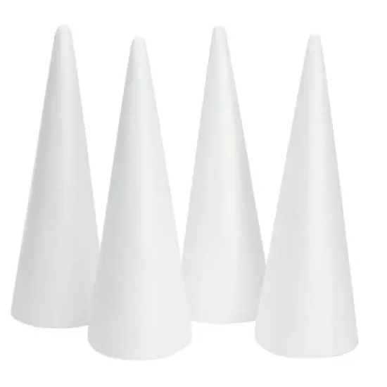 Juvale 4 Pack Craft Foam - Foam Cones for Crafts, Trees, Holiday Gnomes, Christmas Decorations, DIY Art Projects (13.5x5.5 In) image {8}