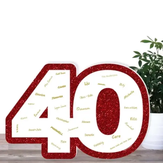Big Dot of Happiness We Still Do - 40th Wedding Anniversary - Guest Book Sign - Anniversary Party Guestbook Alternative - Signature Mat image {2}