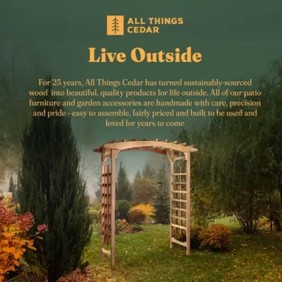 All Things Cedar Pagoda Arbor Garden Arch Trellis for Climbing Plants, Transform Garden or Patio Spaces, Made from Premium Western Red Cedar image {4}
