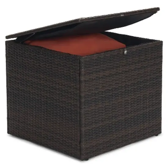 6pc Wicker Outdoor Conversation Set - Orange - EDYO LIVING image {13}