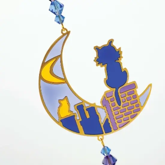 Woodstock Windchimes Crystal Dreams Cats on the Roof, Wind Chimes For Outside, Wind Chimes For Garden, Patio, and Outdoor Decor, 4"L image {2}