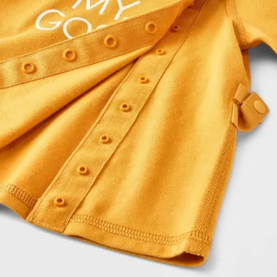 Baby Side Snap Adaptive Long Sleeve T-Shirt - Cat & Jack&trade; Yellow image {3}