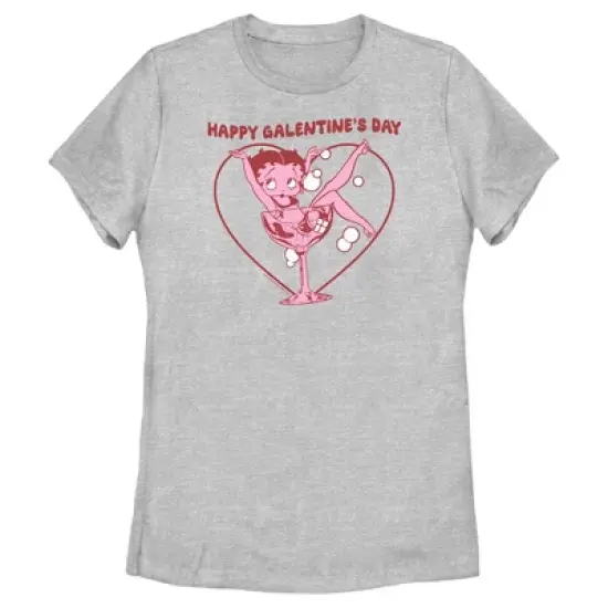 Women's Betty Boop Happy Galantine's Day T-Shirt image {3}