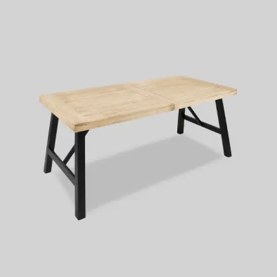 Jacks 6pc Acacia Wood & Wicker Patio Dining Set - Brown - Christopher Knight Home image {4}