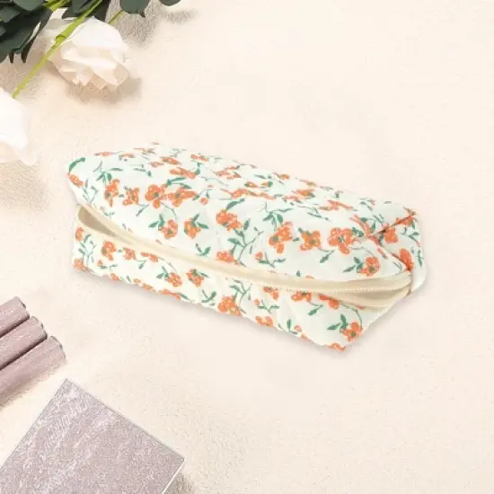 Unique Bargains Small Floral Print Makeup Bag 1 Pc image {2}