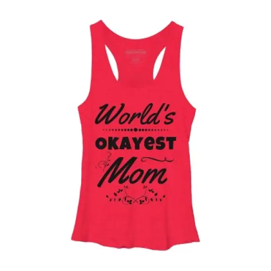 Women's Design By Humans World's Okayest Mom By hikebubble Racerback Tank Top image {2}