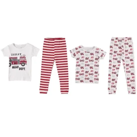 Chick Pea Baby Girl Toddler and Infant Pajama Long and Short Sleeve Matching combos 4 PC Set image {1}