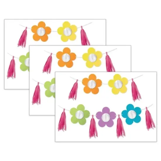 Carson Dellosa Education Happily Ever Elementary Retro Remix Flowers and Tassels Dimensional Accents, 3 Packs image {2}