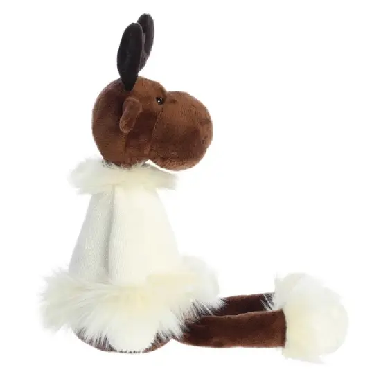 Aurora Large White Holiday Winter Cozies 15" Mitzi The Chocolate Moose Festive Stuffed Animal image {2}