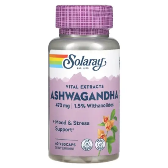 Solaray Ashwagandha, 470 mg, 60 VegCaps image {4}